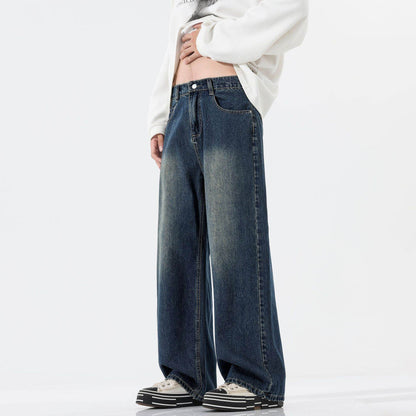 Trend Half Elastic Waist Jeans For Men MuddyStock