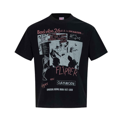 Rock portrait printed short sleeved t-shirt for men | MuddyStock Originals