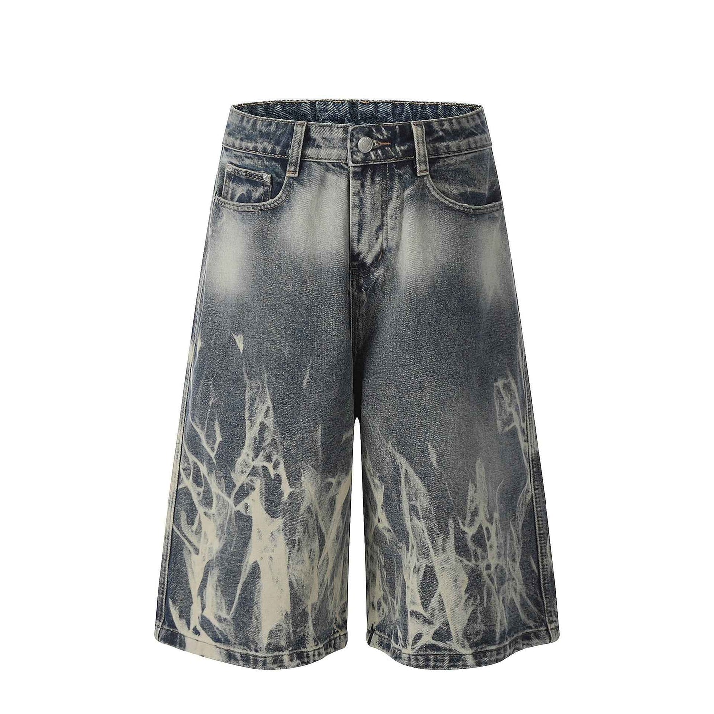 Men's vintage faded color wide-leg cropped pants | MuddyStock Originals Blue