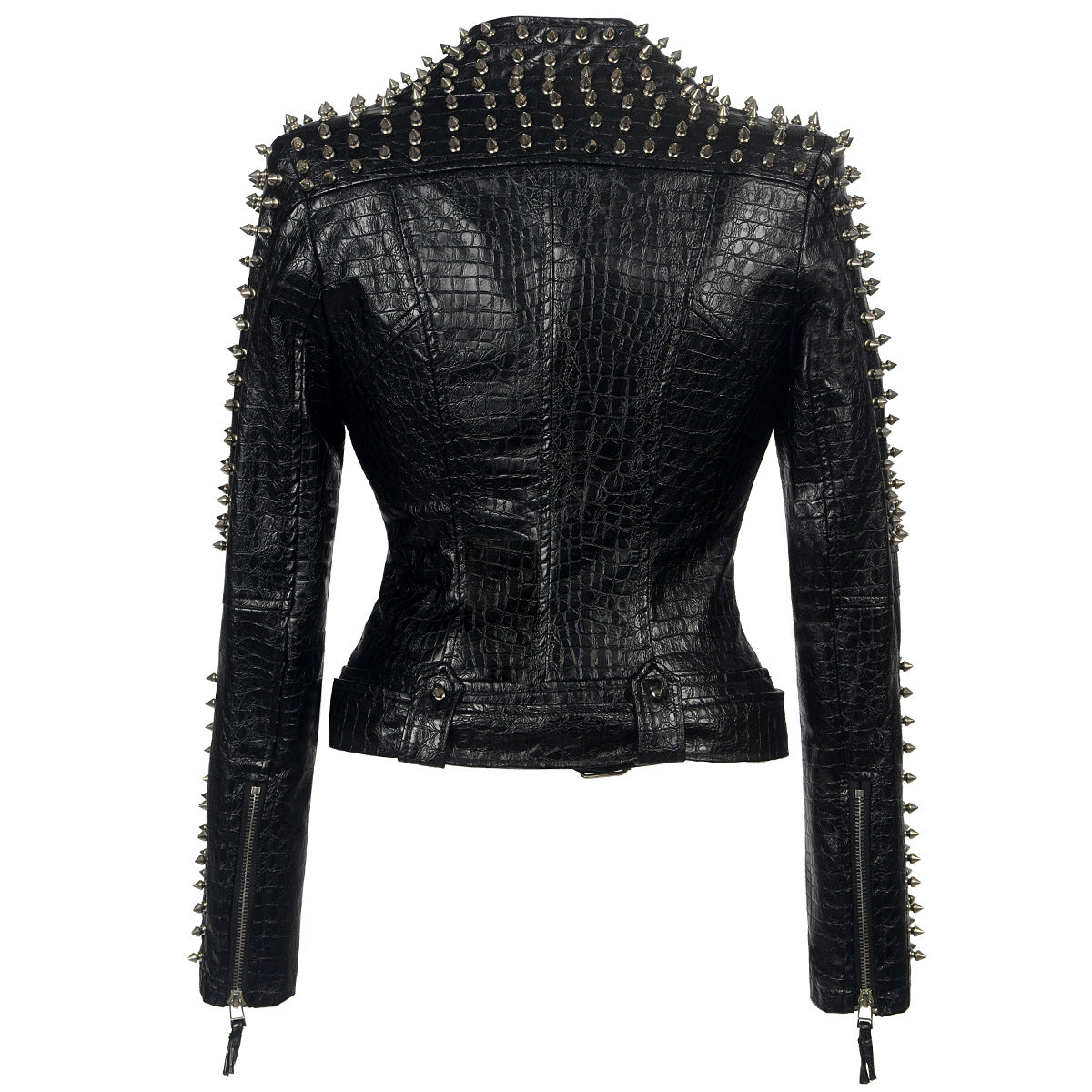 Short leather jacket for women