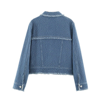 Versatile Long-sleeve Lapel-collar Cotton Denim Jacket All Products