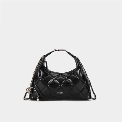 New Chanel-Style Quilted Chain Shoulder Bag Black