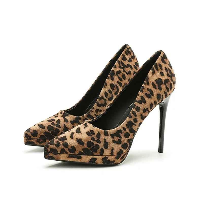 Pointed Toe Stiletto Heels Leopard