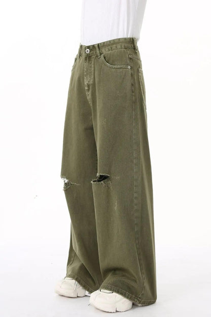 Distressed Wide Leg Jeans with Pockets For Men | MuddyStock Originals