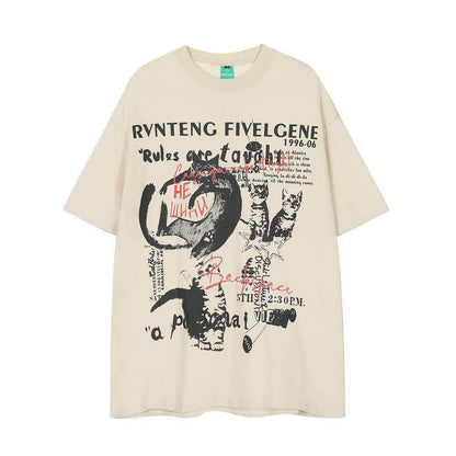 Abstract Animal Kitten Sports Short Sleeve T-shirt For Men And Women MuddyStock