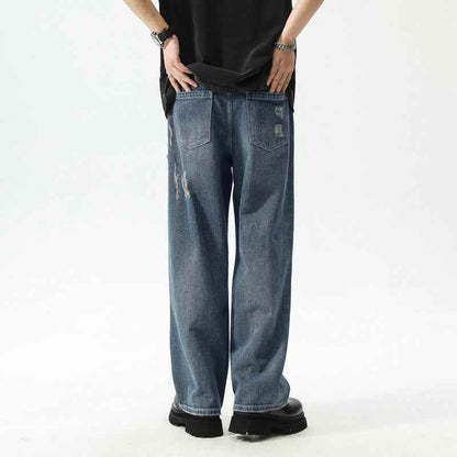 Retro Washed Ripped Jeans For Men MuddyStock