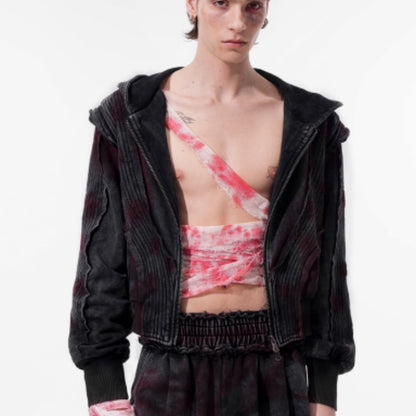 Retro Vintage Tie Dye Short Fit Hoodie And Pants