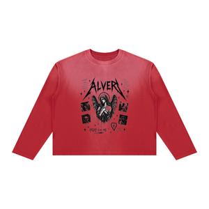 Sunfade Boxy Long Sleeve T-Shirt For Men | MuddyStock Originals Red
