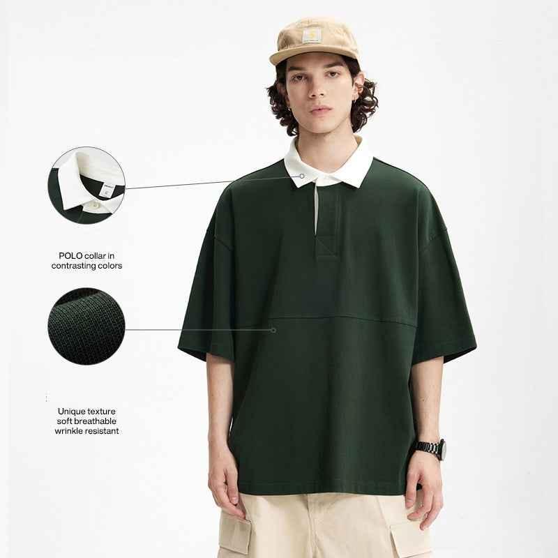 Lapel Men's Outdoor Contrast Color Polo T-shirt null