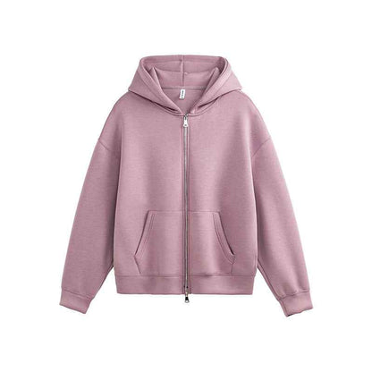 Women's Retro Loose Casual Hoodie Light Purple MuddyStock