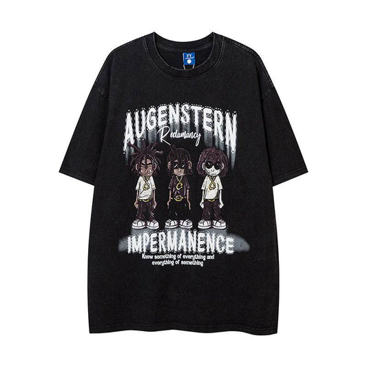Personality Depressed Anime Print Short Sleeve For Men And Women MuddyStock