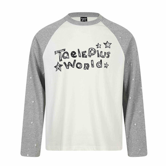 Star Graffiti Hand-Painted Letter Raglan Sleeve T-Shirt For Women | MuddyStock Originals