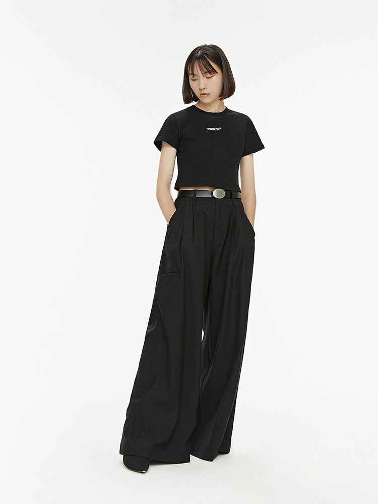 Women's Loose Flared Wide Leg Casual Trousers MuddyStock