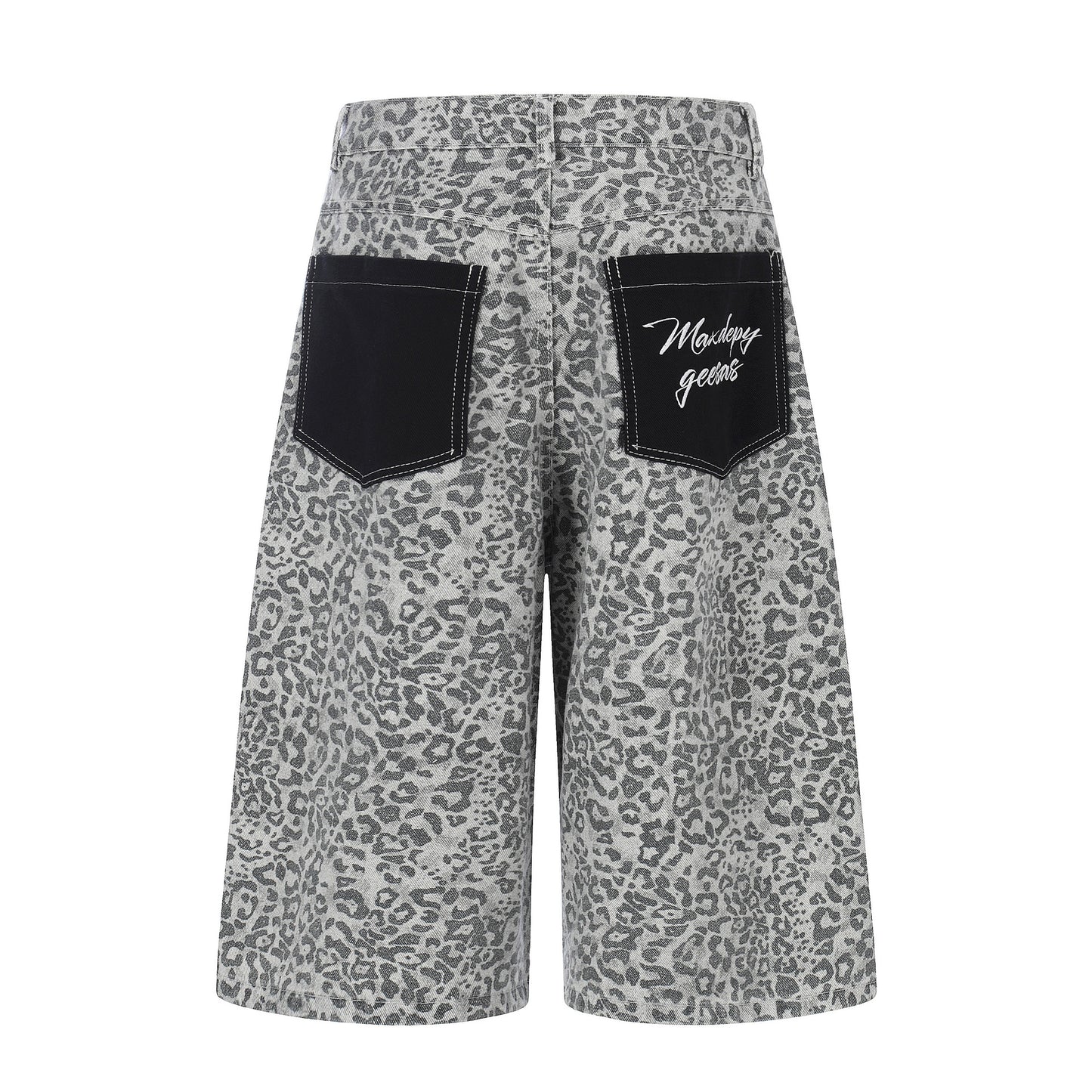 Leopard Print Distressed Denim Shorts For Women | MuddyStock Originals