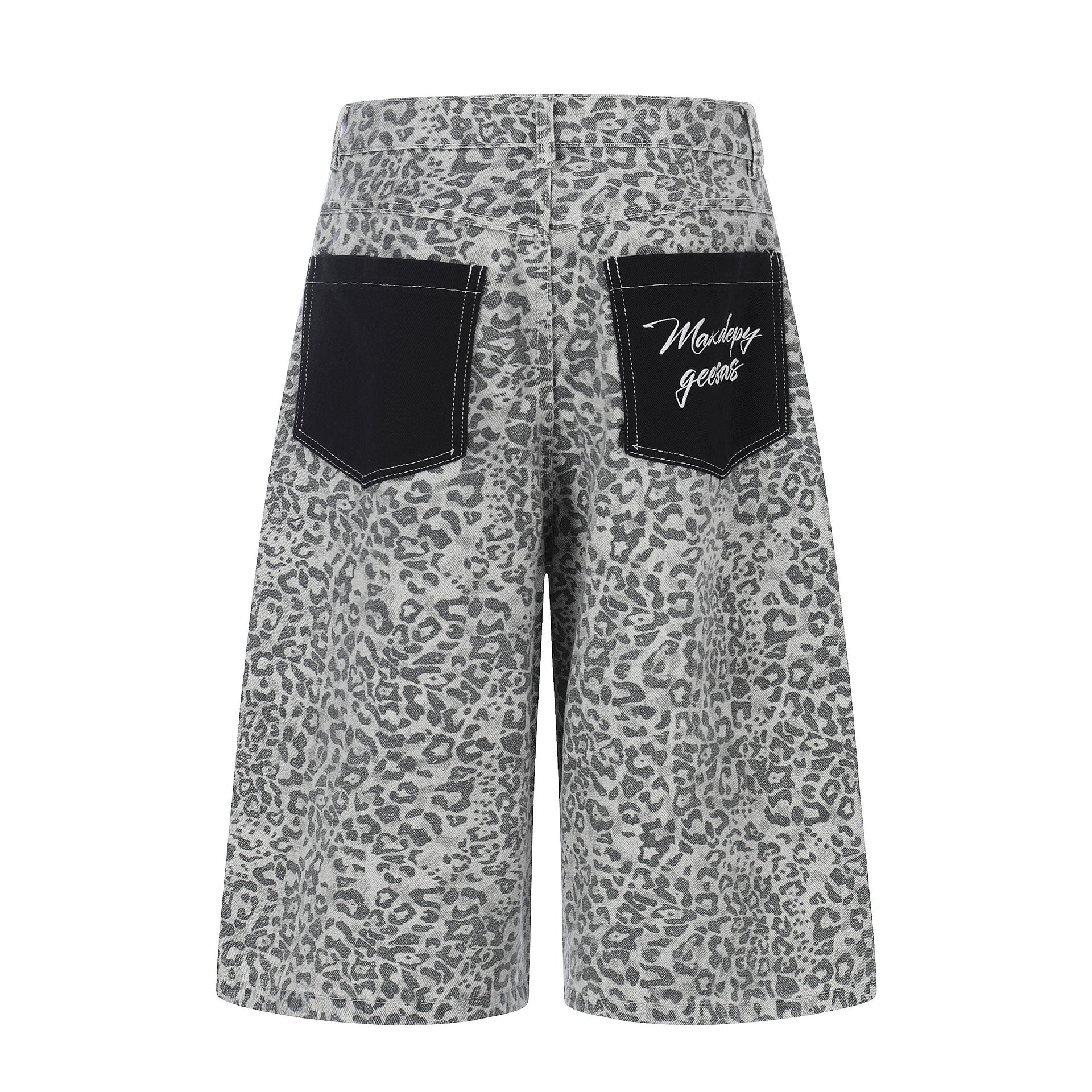 Leopard Print Distressed Denim Shorts For Women | MuddyStock Originals