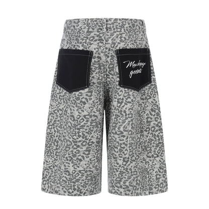 Leopard Print Distressed Denim Shorts For Women | MuddyStock Originals