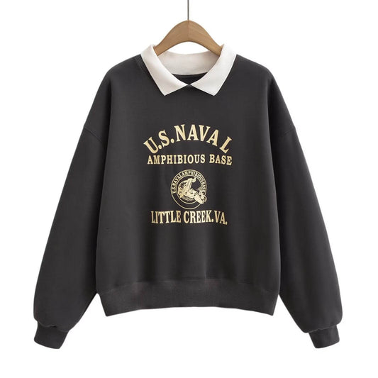 Letter printed sweatshirt for women | MuddyStock Originals MuddyStock