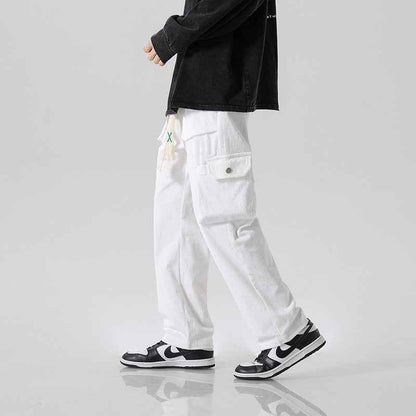 Men's Loose All-matching Corduroy Multi-pocket Straight Cargo Pants MuddyStock