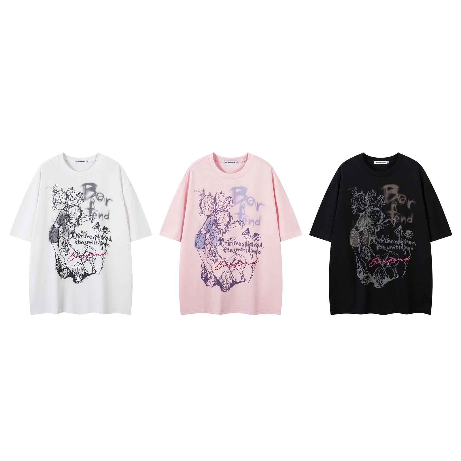 Cartoon Print Short Sleeve Oversize Casual Versatile T-Shirt for Men and Women | MuddyStock Originals MuddyStock