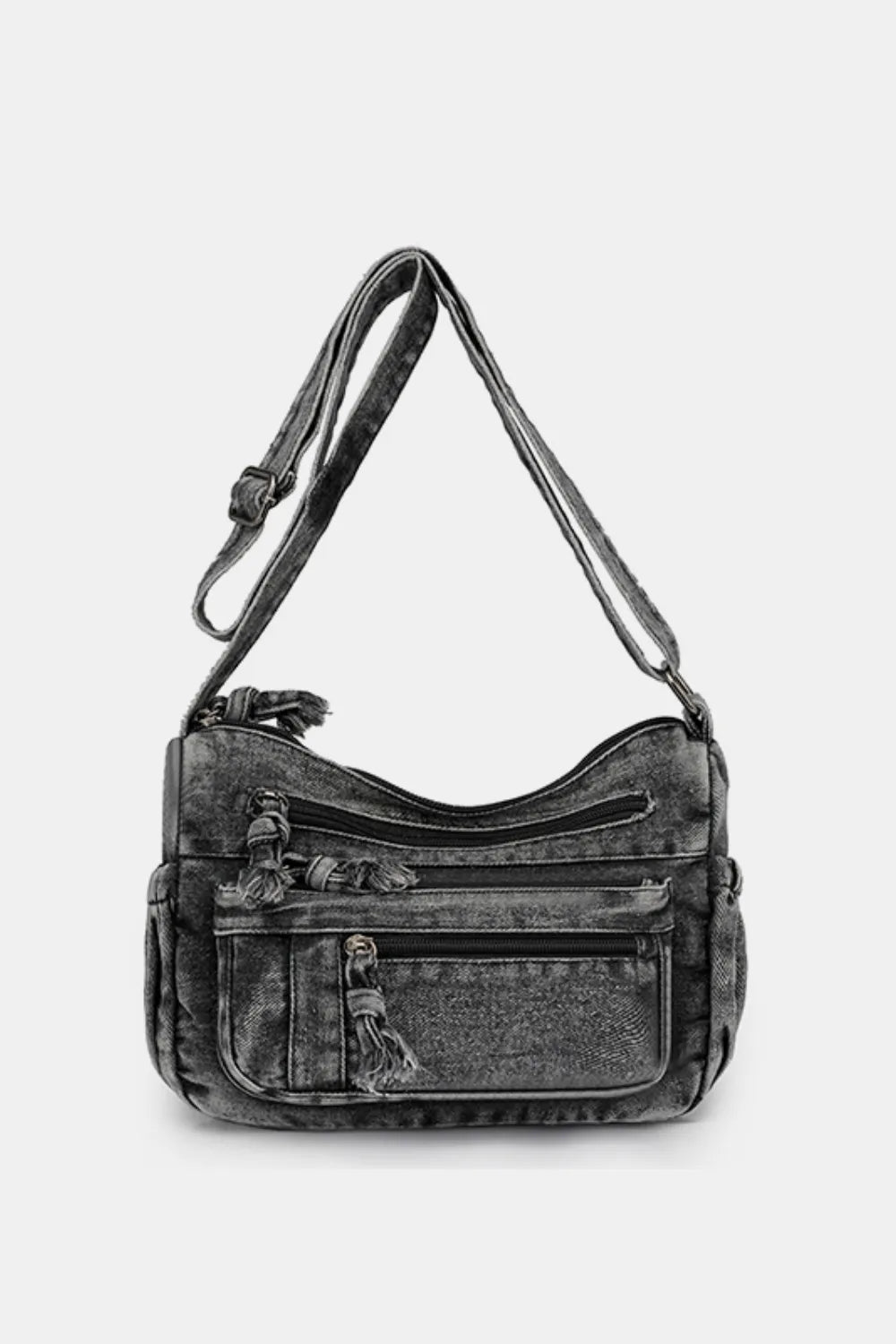 Adjustable Strap Denim Crossbody Bag For Women Dark One Size