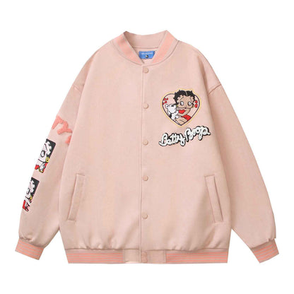 Cartoon Flocking Loose Casual Jacket | MuddyStock Originals