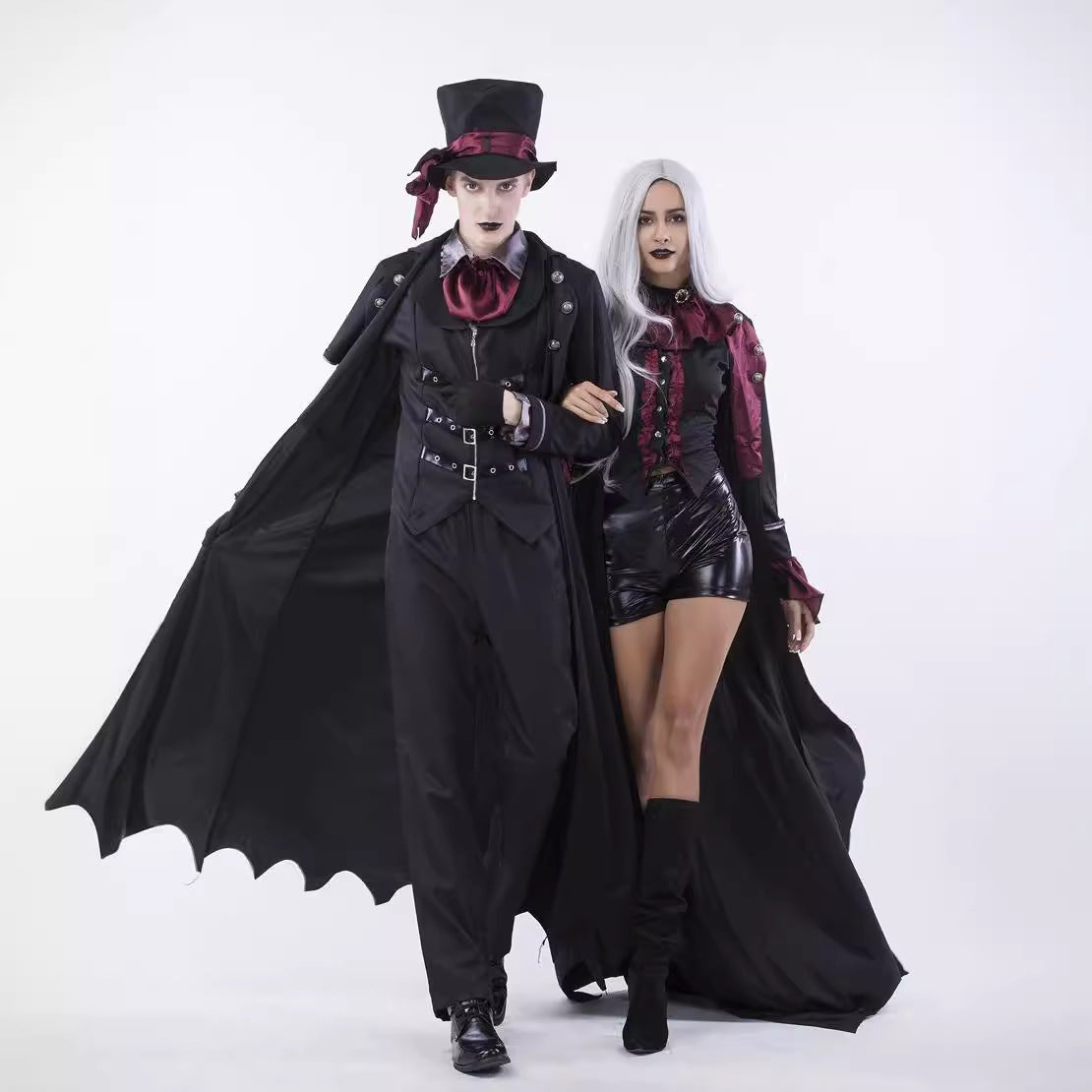 Vampire Costume Cosplay Couple Outfit for Men and Women For Halloween