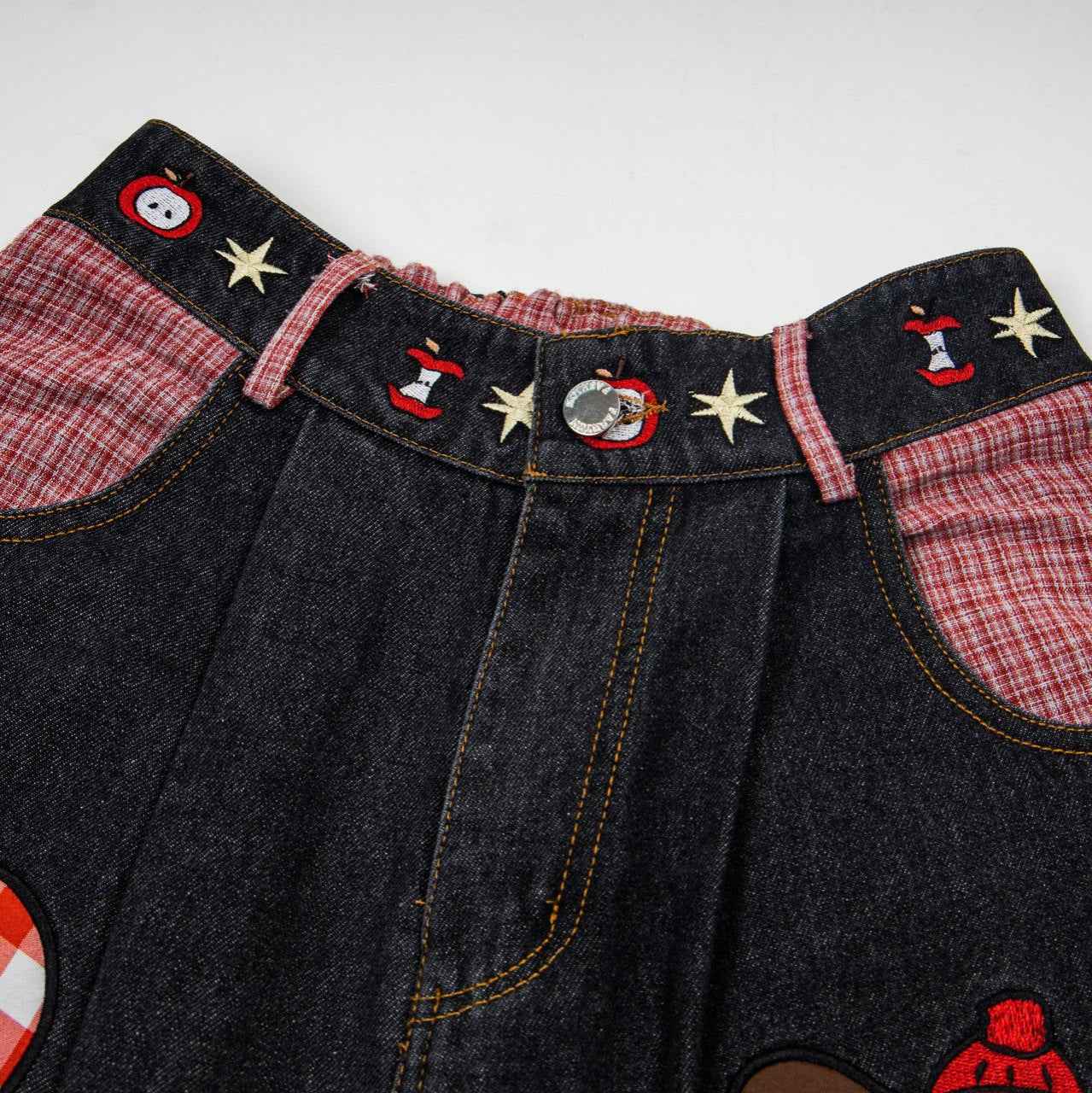 Sausage dog design denim shorts for women | MuddyStock Originals
