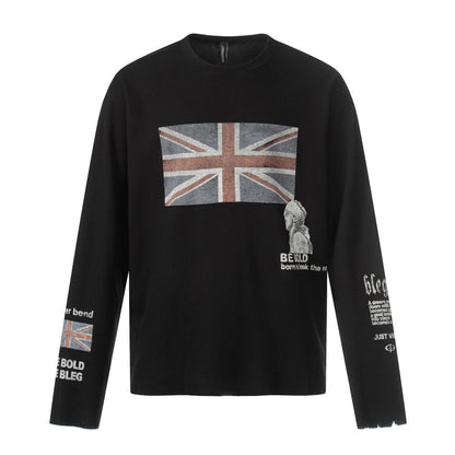 Printed long sleeved T-shirt For Men | MuddyStock Originals Black eprolo