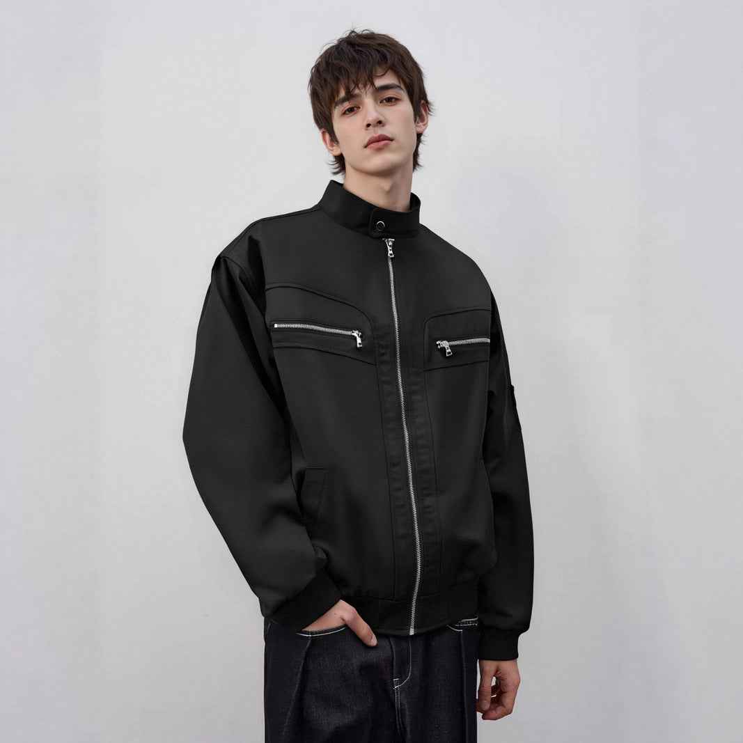 Street Vintage Multi-Pocket Zip-Up Stand Collar Jacket for Men And Women | MuddyStock Originals MuddyStock