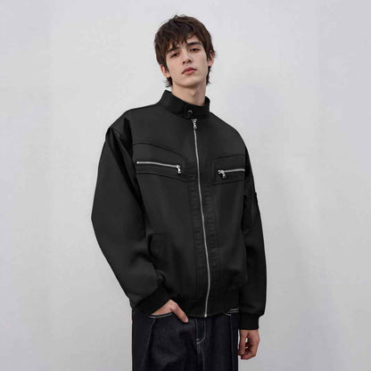 Street Vintage Multi-Pocket Zip-Up Stand Collar Jacket for Men And Women | MuddyStock Originals MuddyStock