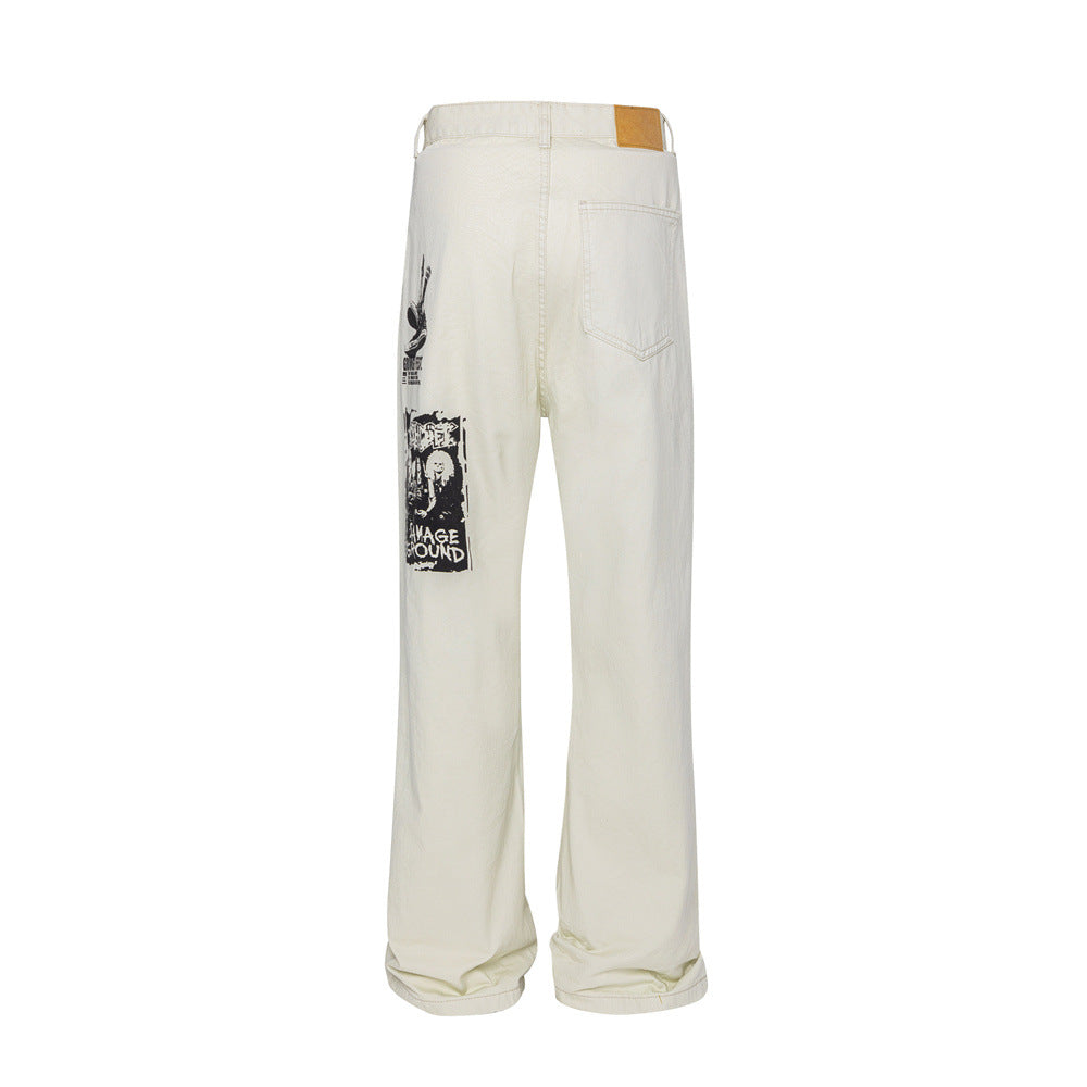 Rock rap character printed jeans for women | MuddyStock Originals