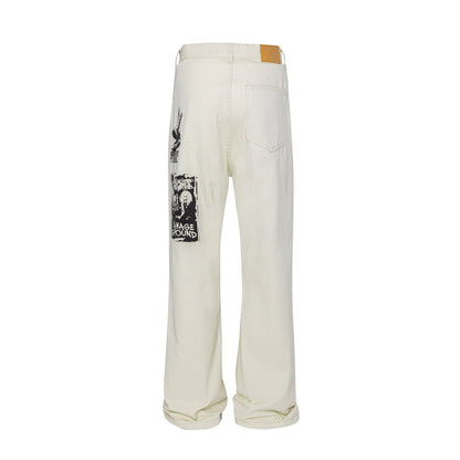 Rock rap character printed jeans for women | MuddyStock Originals