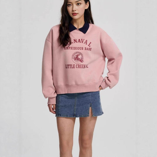 Letter printed sweatshirt for women | MuddyStock Originals