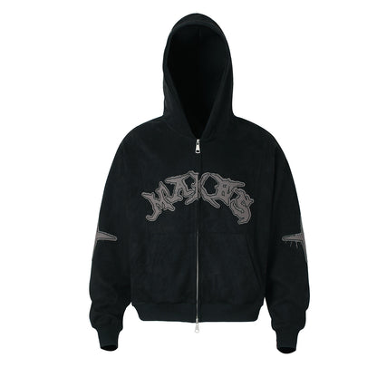 Suede cross patch hoodie for men and women | MuddyStock Originals MuddyStock