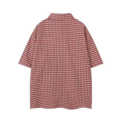 Childhood cartoon embroidered loose short sleeved shirt for men | MuddyStock Originals eprolo