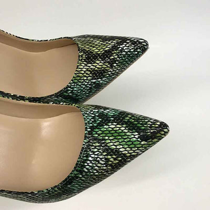 Python Pattern Embossed Women's High Heels