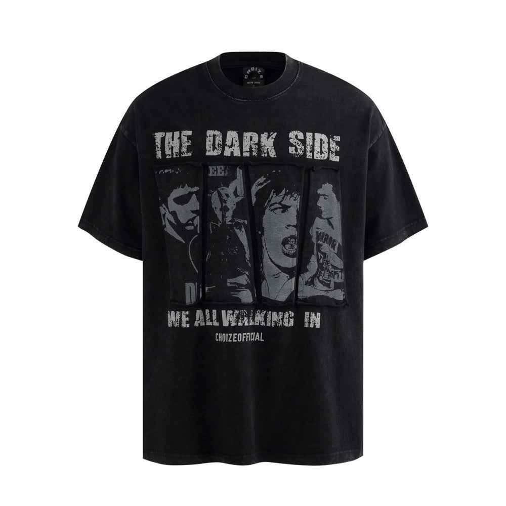 Character vintage short sleeved t-shirt Black