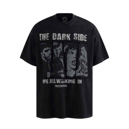 Character vintage short sleeved t-shirt Black