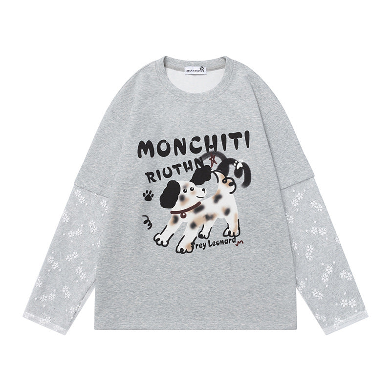 Long Sleeve T-Shirt for Women | MuddyStock Originals Floral Gray eprolo