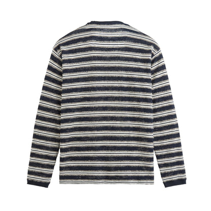 Casual Color-Blocked Stripe Loose Long Sleeve T-Shirt For Men | MuddyStock Originals