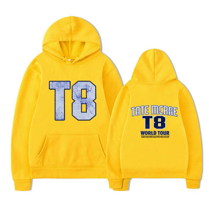 Tate McRae Fleece Hoodie For Men And Women Yellow and black characters MuddyStock