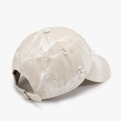 Distressed Adjustable Cotton Baseball Cap For Men And Women