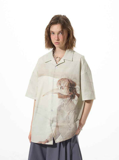 Casual Graphic Print Versatile Short Sleeve Shirt For Women MuddyStock
