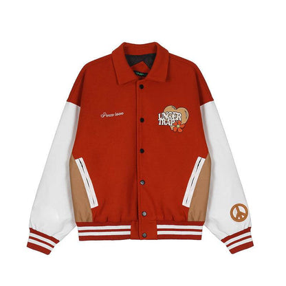 High Street Loose Jacket For Men And Women Red MuddyStock