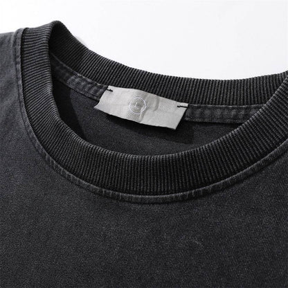 Printed Washed Old Short-sleeved T-shirt For Men MuddyStock