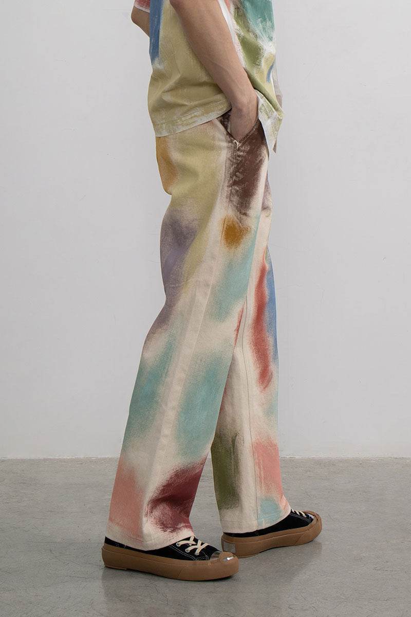 Ladies Fashion Straight Loose Hand Painted Painted Trousers MuddyStock