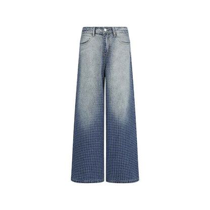 Gradient Blue Straight Jeans For Men And Women Blue
