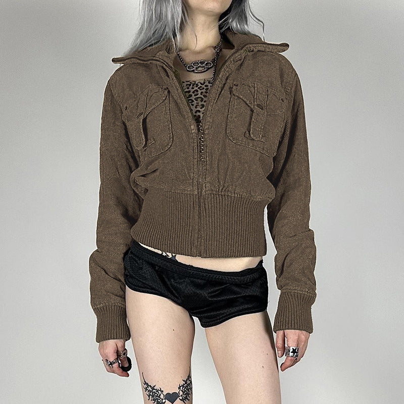 Autumn Corduroy Thread Stitching Jacket Versatile Casual Coat All Products