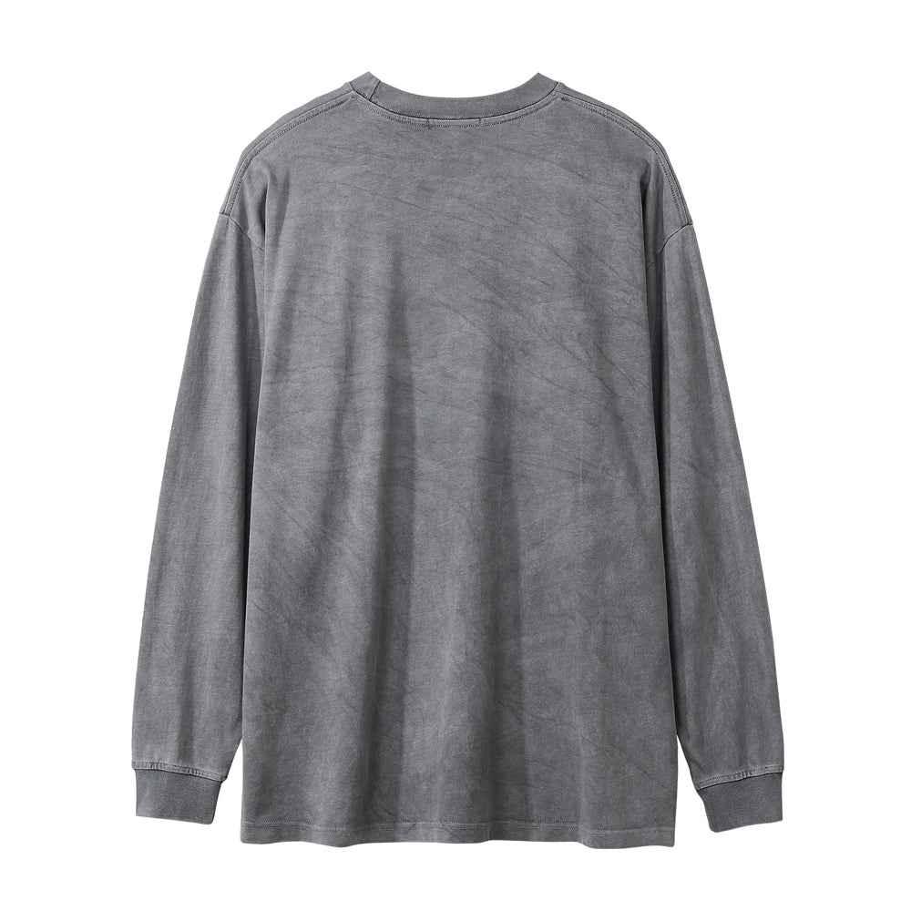 Washed Old Long-sleeved T-shirt For Men null