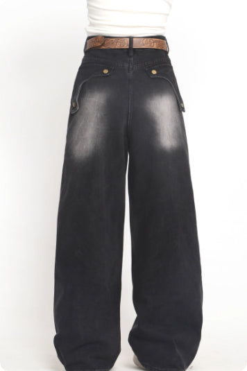 Deconstructed Washed Jeans For Women